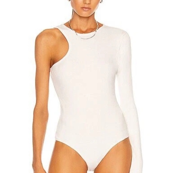 Agolde White Asymmetrical Bodysuit - Picture 3 of 6